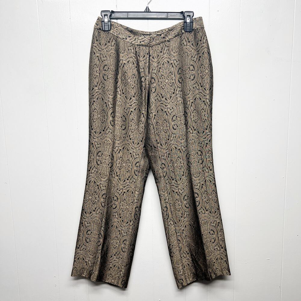 Identity By Lord & Taylor Gold Women's Tapestry Dress Pants Size 4